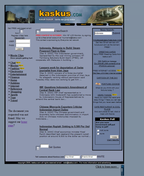 Tampilan awal Kaskus di onlinekan